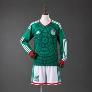 Mexiko Heimtrikot Langarm 2026 (Trikot + Shorts) - Kinder